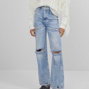 Bershka 90s Denim Ripped Jeans